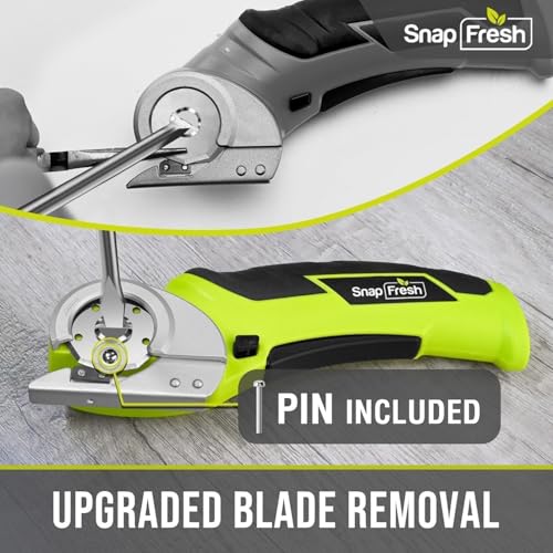 SnapFresh Green Cordless Electric Scissors for Cardboard Leather Plastic 4V