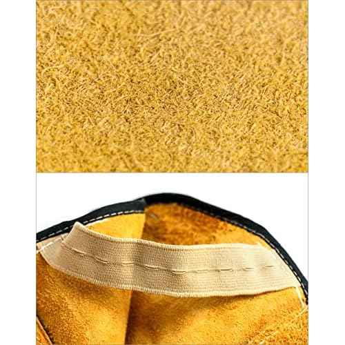 QWORK Fireproof Shoe Leg Cover Leather for Welding Welder Work Boot Protectors, Welding Safety Boot Covers, Leg Guards Gaiters, Men and Women