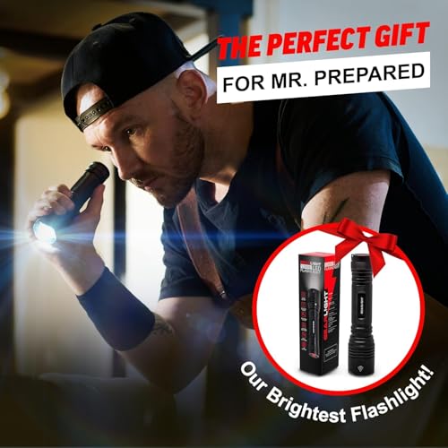 GearLight S2000 Black 1200-Lumen Tactical LED Flashlight - Battery Powered, Handheld for Camping & Emergency
