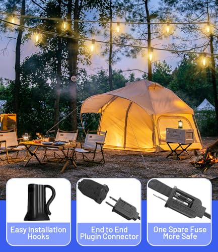 Tenmiro 200FT Outdoor String Lights with Shatterproof S11 Bulbs Waterproof Patio Decor