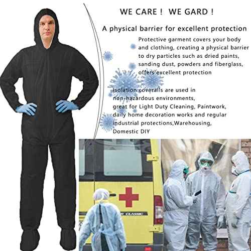 Hazmat Suits,10 Colors Options Disposable Protective Coveralls, Paint Suit with Elastic Wrists Ankles and Hood