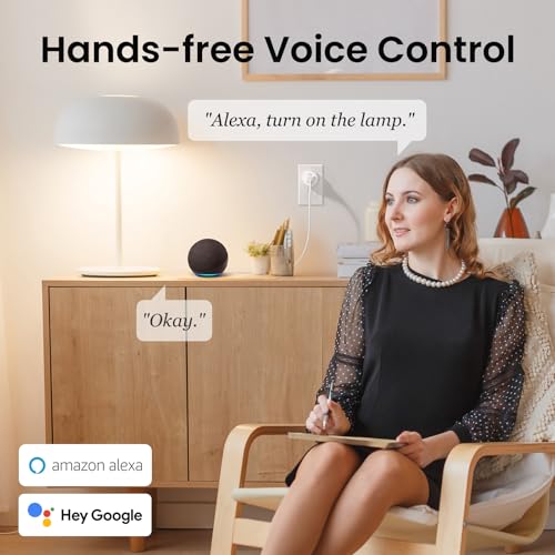 GHome Smart Plug Mini 4 Pack WiFi Outlet Timer Compatible with Alexa & Google