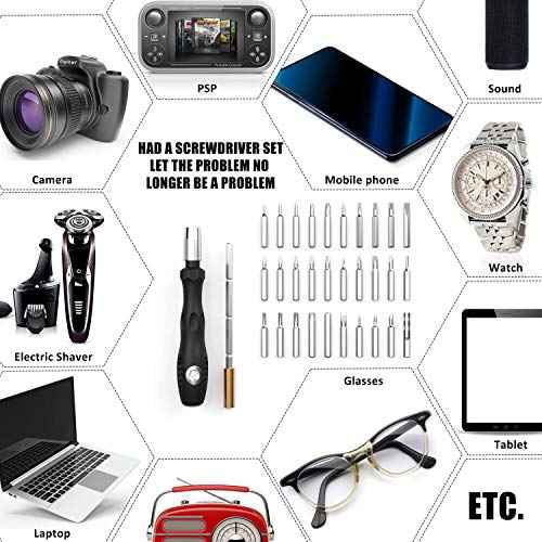32 In 1 Small Screwdriver Set, Mini Magnetic Screwdriver Set ? Contains 30 Bits Precision Repair Tool Kit, Torx Screwdriver Tool Sets for Eyeglass, Watch, Phones, Laptop, Computers, Toys