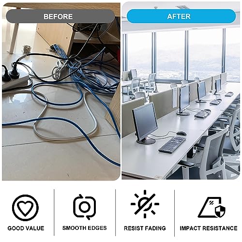 JTemgle 2-Inch White U-Shape Desk Grommet Set of 2 - Cable Management