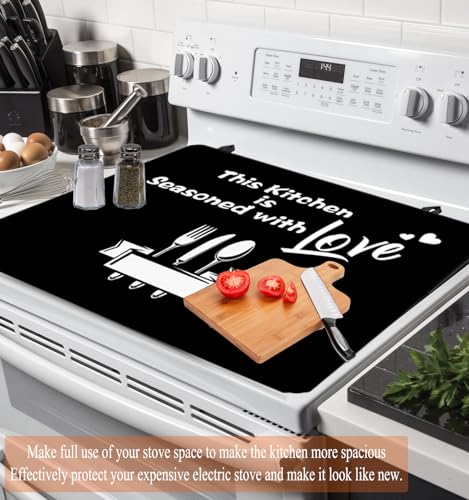 QTECLOR ZQ 28.5" x 20.5" Extra Large Glass Stove Top Protector Cover