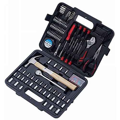 149 Piece Tool Kit, General Home/Auto Repair Tool Set with Toolbox Storage Case for Homeowner, Apartment, Office, Mechanic, Men, Car, and as A Gift