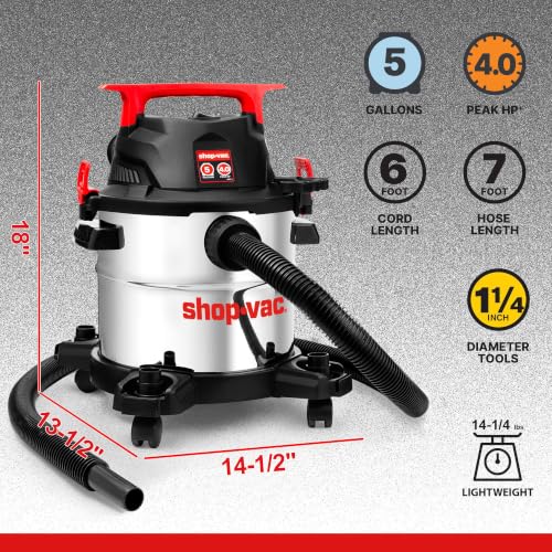 Shop-Vac 5 Gallon Wet Dry Vacuum Cleaner with Blower and 4 Peak HP Motor