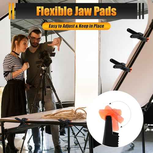 RELBRO Spring Clamps, 4.5 Inch Large Plastic Clips for Balloon Arch Backdrop Craft Decoration, Heavy Duty, Black, 10 Pcs