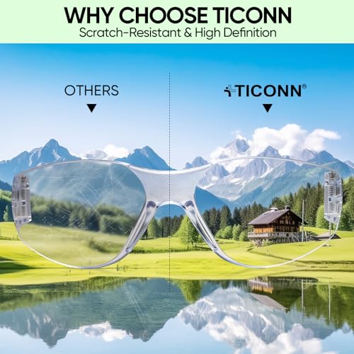 TICONN 3 Pairs Clear Safety Glasses ANSI Z87.1 Protective Goggles for Men & Women