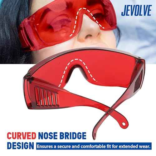 1 PC Red Protective Glasses by JEVOLVE ? Stylish, Durable Safety Eyewear for DIY Projects, Sports, Outdoor Activities, Driving, and Fashion ? Comfortable & Impact-Resistant Design