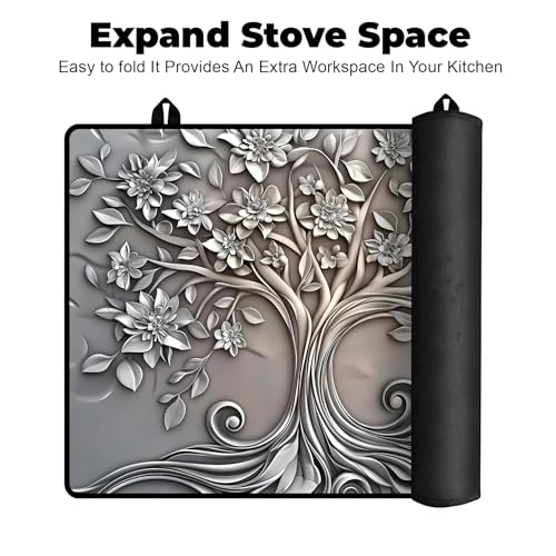 BSFHH XXL Heat-Resistant Stove Top Cover 28.5" x 20.5" Big Tree Pattern
