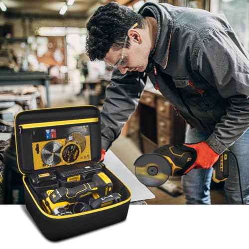 Bag Compatible with DEWALT 20V MAX Cut Off Tool 3 in 1 Brushless (DCS438B), Storage Case Carrying Holder Organizer for Charger, Batteries, Cutting Wheel and Other Accessories (Box Only)