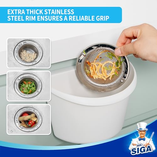 Stainless Steel Sink Strainer 2 Pack - Kitchen & Utility Drain Filter