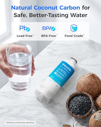 Waterdrop WD-F45 Refrigerator Water Filter Replacement 3-Pack for Samsung DA97-17376B, Standard Activated Carbon Filter