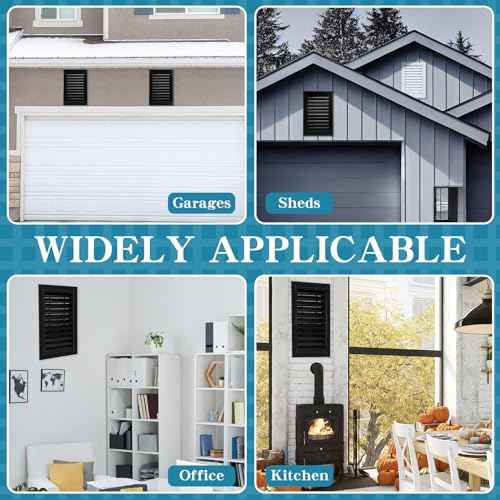 Gisafai 2 Pcs 12" x 18" Gable Vent Aluminum Alloy Wall Vents Shed Attic Vent with Screen Return Air Grill with Screws, for Ventilation Exterior Doors Wall House (Black)