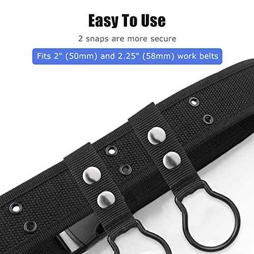 Flashlight Ring for Duty Belt, 2 Pack Nylon Dual Snap Clip Flashlight Holder UIInosoo for Duty Belt Keep D/C Cell Flashlight
