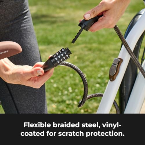 Master Lock 8370D 5ft Resettable Combination Bike Cable Lock, 1/2" Braided Steel