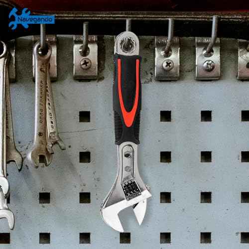Navegando 6-Inch Adjustable Wrench, Adjustable Spanner for Tight Spaces, High Carbon Steel with Non-Slip Grip, Fits 6-22mm Nuts/Bolts, Perfect for Plumbing & Automotive Repair