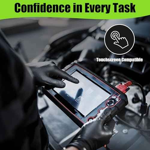 TREEGO 10 Mil Black Nitrile Gloves Large, Heavy Duty Disposable, Raised Diamond Texture, Latex-Free Rubber Gloves for Mechanics, Janitorial, BBQ, DIY