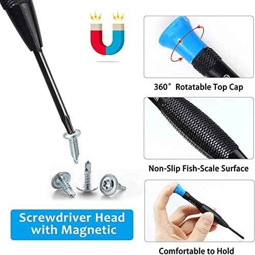 Torx Screwdriver Set 18Pcs Mini Screwdriver Set Magnetic Small Torx Phillips Flathead Screwdrivers with T2 T3 T4 T5 T6 T7 T8 T9 T10 Screwdrivers Tweezers for Xbox Mac PS4 Laptop Phone Watch