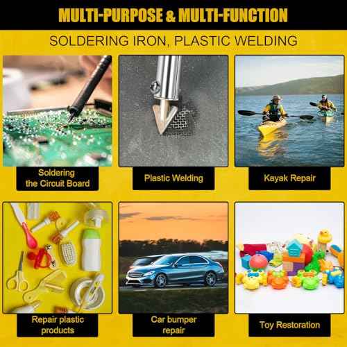 Plastic Welding Kit Deluxe -UL Certified LED Digital Adjustable Temperature Plastic Welder 100W Iron- Professional Grade Plastic Repair Kit for Automotive Car Bumper, Toy, Kayak, Tank Repair