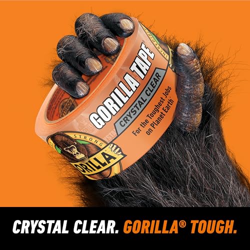 GORILLA Crystal Clear Weather-Resistant Tape - 1.88" x 18 yd, 1-Pack, Model 1