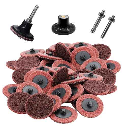 50Pcs Surface Conditioning Disc 2inch Sanding Discs 1/4'' Holder Quick Change for Paint Rust Removal Surface Strip Polishing Grind Burr Finish Burr Finish (Medium)