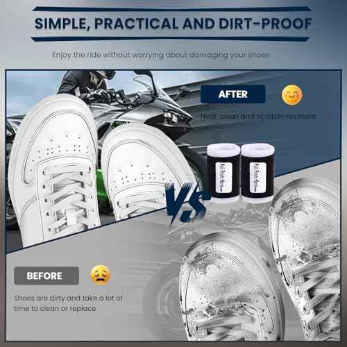 K-Shield 5 Pieces Motorcycle Shifter Shoe Protector - Quick-Fit Universal Boots Protector for Motorbike Footwear Shoes, Non-Slip Rubber Cover Accessories for Men Women, Black (Black)