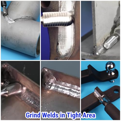 3Pcs 1/4 Carbide Burr Set 1/4" Shank Head Dia 1/2" Dome-End Cylinder Die Grinder Bits Rotary Tools Attachment Kit Rasp Accessories Metal Wood Stone Steel Grinding Deburring Cutting Porting