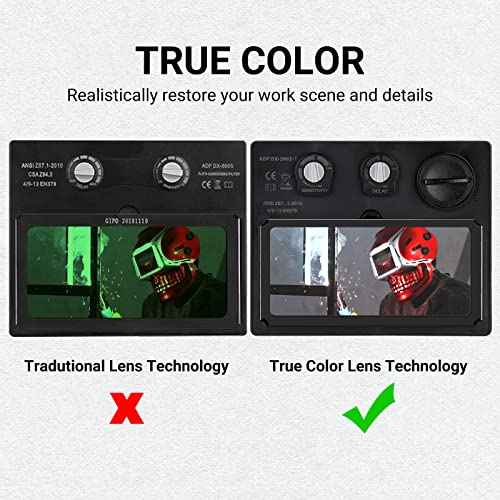Welding Helmet Auto Darkening: DEKORPO True Color Solar Powered Auto Darkening Welding Welder Mask Hood Helmets