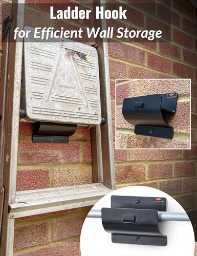 ALWORG Black Heavy Duty Ladder Hook - Single Wall Mount Garage Organizer