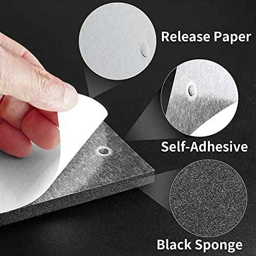 6 Pack Black Foam Sander Pad Replacement Self Adhesive Sponge Pads