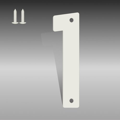 4 Inch White Metal Letters, Modern House Numbers for Outside, White Door Mailbox Numbers, Metal House Address Letter and Number for Office Apartment Outside (1)