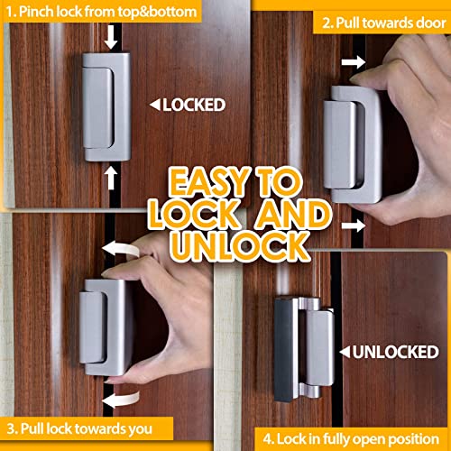 EverPlus Silver Front Door Reinforcement Lock - Heavy Duty Security Latch