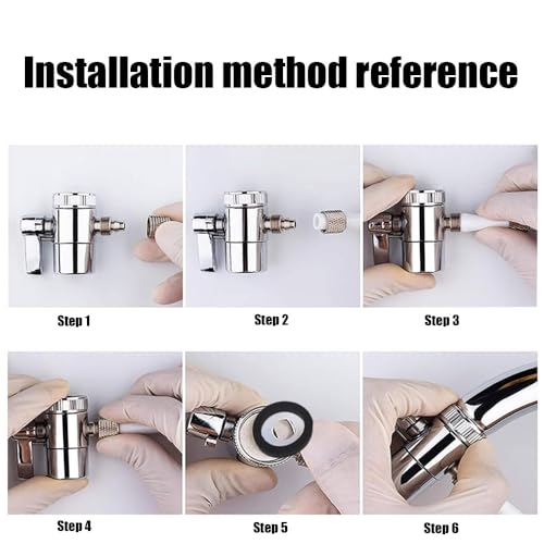 Weirun Kitchen & Bathroom Sink Faucet Water Filter Diverter Valve 1/4" Tubing Adapter M22 x M24 Chrome
