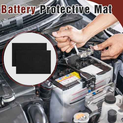 Pangda 2 Pcs Battery Protective Mat Battery Acid Absorbent Mat, Black for Marine Boat(8 x 12 Inch)