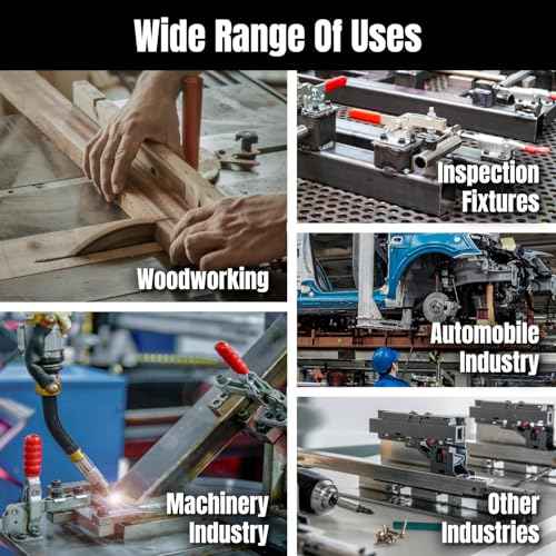 POWERTEC Push Pull Toggle Clamp, 500lbs Holding Capacity, 305CM Quick Release Push Pull lever Clamp, Stroke Clamp for Welding, Woodworking Jigs and Fixtures, Pocket Hole Jigs, CNC (20318)