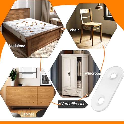 24 Pack White Flat Brackets 1.42 x 0.63 Inch Reinforcement Wall Shelves & Furniture Support