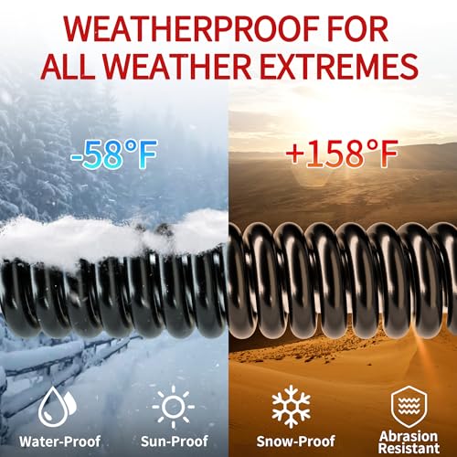 25FT Outdoor Waterproof Extension Cord 16/3 13A Black Heavy Duty Power Cable