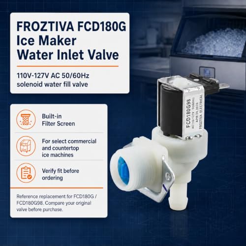 FCD180G Ice Maker Water Inlet Valve 110-127V for Whirlpool/GE/VEVOR