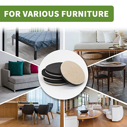 Covercorner 8 Pack 3.5 Inch Felt Furniture Sliders for Hardwood Floors Beige