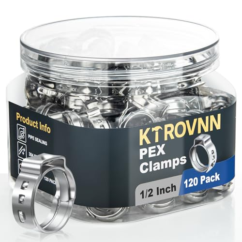 KTROVNN 1/2 Inch PEX Crimp Rings Pack of 120 - Universal Plumbing Fittings