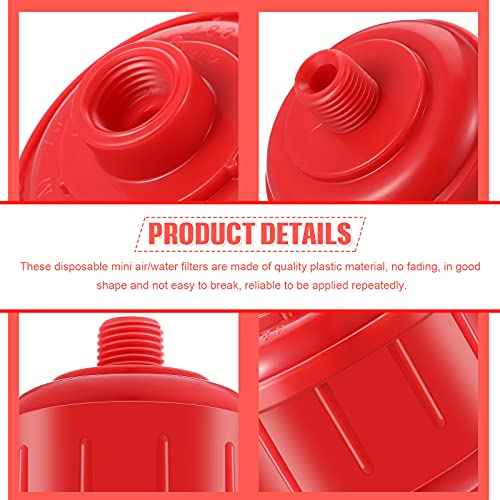 4 Pieces Disposable Mini Air Water Filters Disposable Spray Gun Filter Whirlwind Air Line Filter High Flow Guns Filters, Only Standard 1/4 Inch Threads, for Most Spray Guns and Air Tools