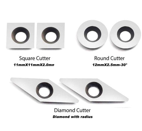 YUFUTOL Carbide Woodturning Tool Mini Size (3 Piece Set) Includes Diamond, Round and Square Turning Tools With Comfort Grip Handles Perfect For Small to Mid-Size Projects