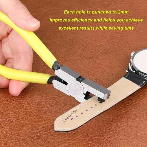 2PCS Band Leather Punching Pliers 2.0mm Belt Punch Tool for Belt Punching Tool Lace Punch Hand Wrist Strap Leather Punching Tool for DIY Craft Shoes Fabric