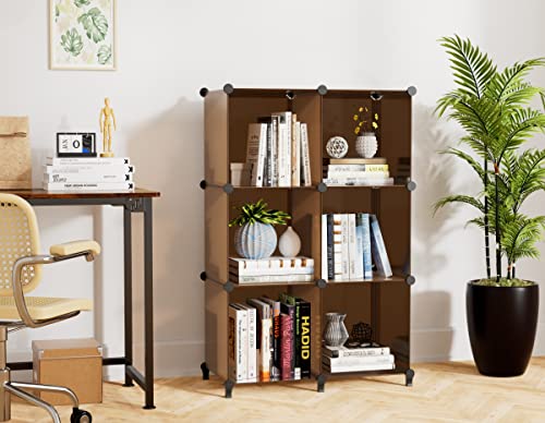 HOMIDEC 6-Cube Storage Organizer Brown 11.8 x 11.8 x 11.8 Inch Kids Bedroom Closet
