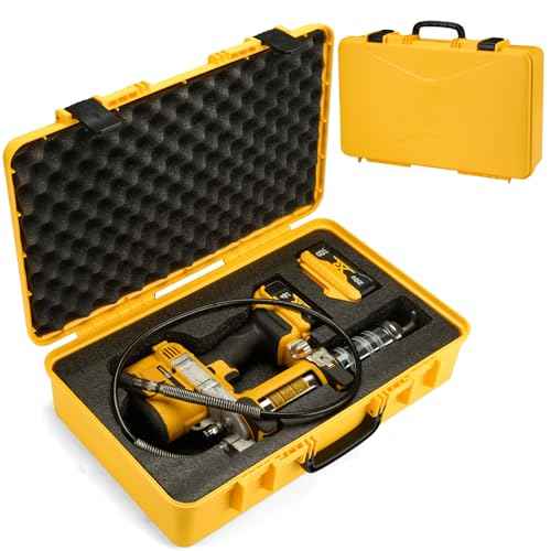 Hard Shell Case for Dewalt DCGG571M1/ DCGG571B 20V Max Grease Gun kit | High-Density Protective Foam | Portable Organizer Travel Carrying Storage Bag for Batteries Accessories with Handle | CASE ONLY