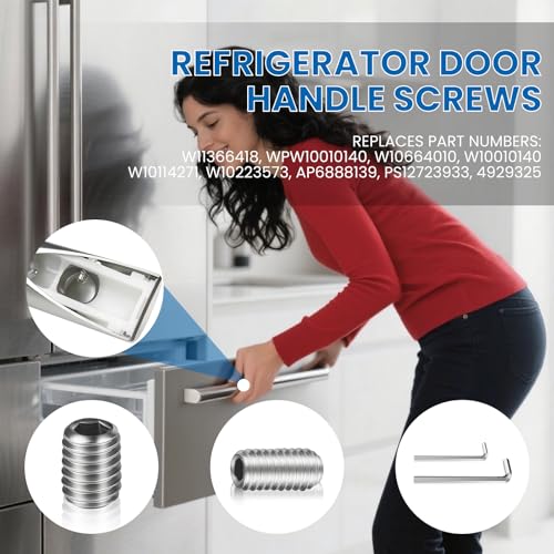 NBPLUS W11366418 Refrigerator Door Handle Mounting Set Screw, M7 x 6mm & 4mm