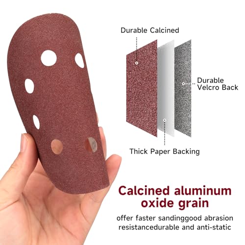Potuinom 165 pcs Sanding Discs Set 5 Inch Aluminum Oxide Grit Mix for Orbital Sander