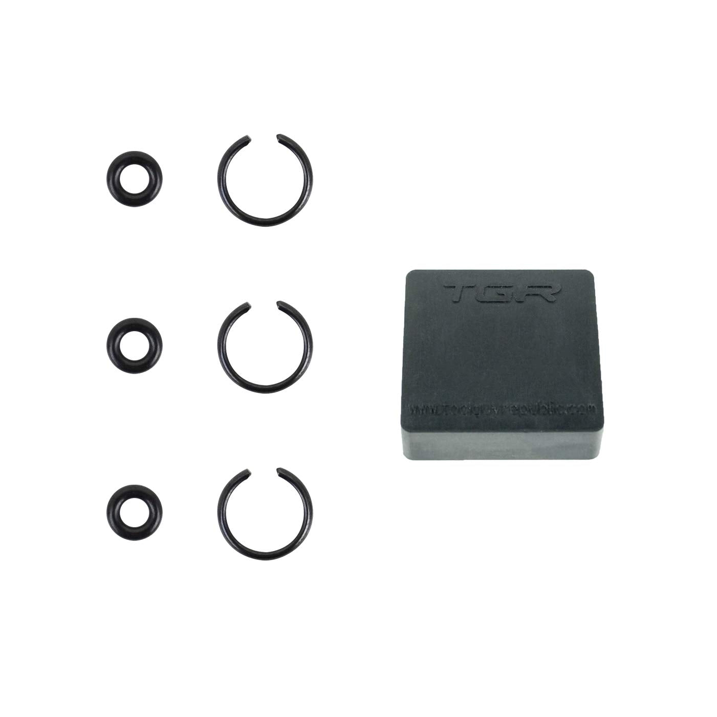 TOOLGUY REPUBLIC 3/8" Impact Retaining Ring Clip with O-Ring fits Milwaukee Type Wrenches (3 Sets with Install Tool)